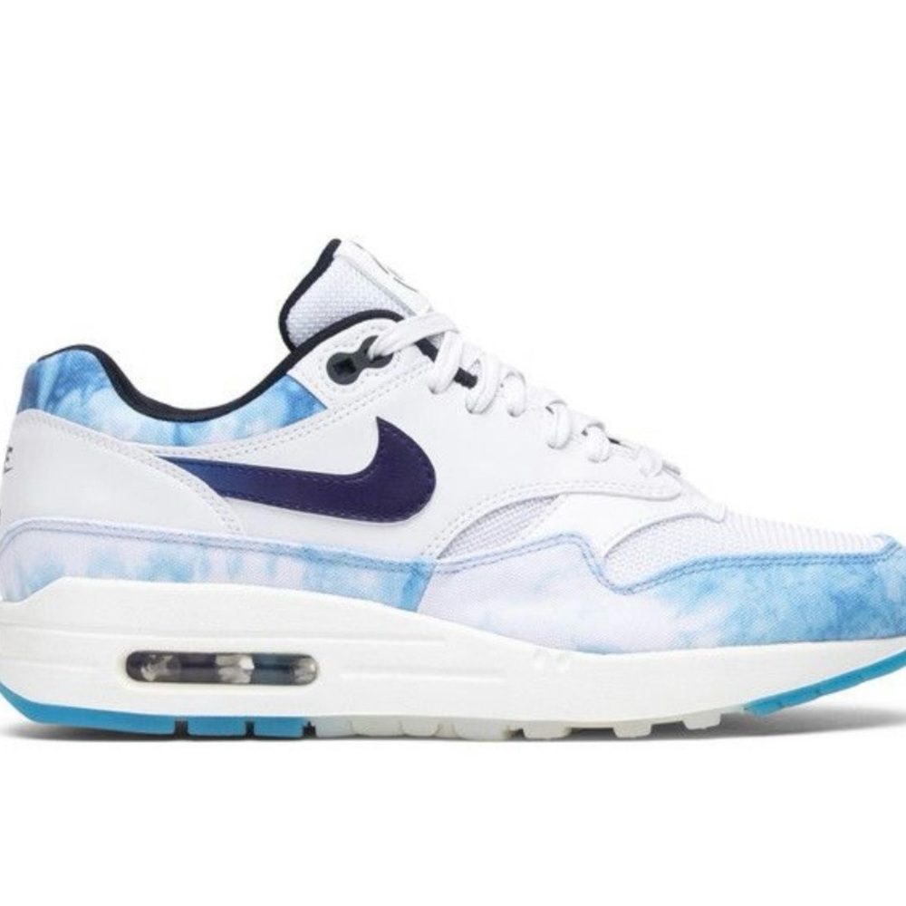 Nike Air Max 1 Woman’s Blue Tie dye Cloud Ice Sole
